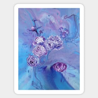 Sarah's Blue Peonies Sticker